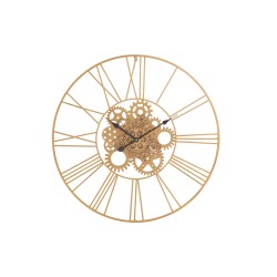 Horloge ronde en métal or 80x80x4 cm