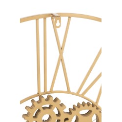 Reloj redondo de metal dorado de 80x80x4 cm.
