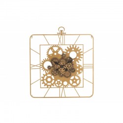 Reloj cuadrado de metal dorado de 78x91x4 cm