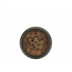 Horloge ronde en métal noir 58x58x9 cm