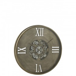 Horloge ronde en métal cuivre 80x80x10 cm