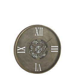 Horloge ronde en métal cuivre 80x80x10 cm