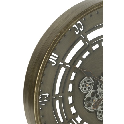 Horloge ronde en métal cuivre 60x60x8 cm