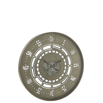 Horloge ronde en métal cuivre 90x90x8 cm