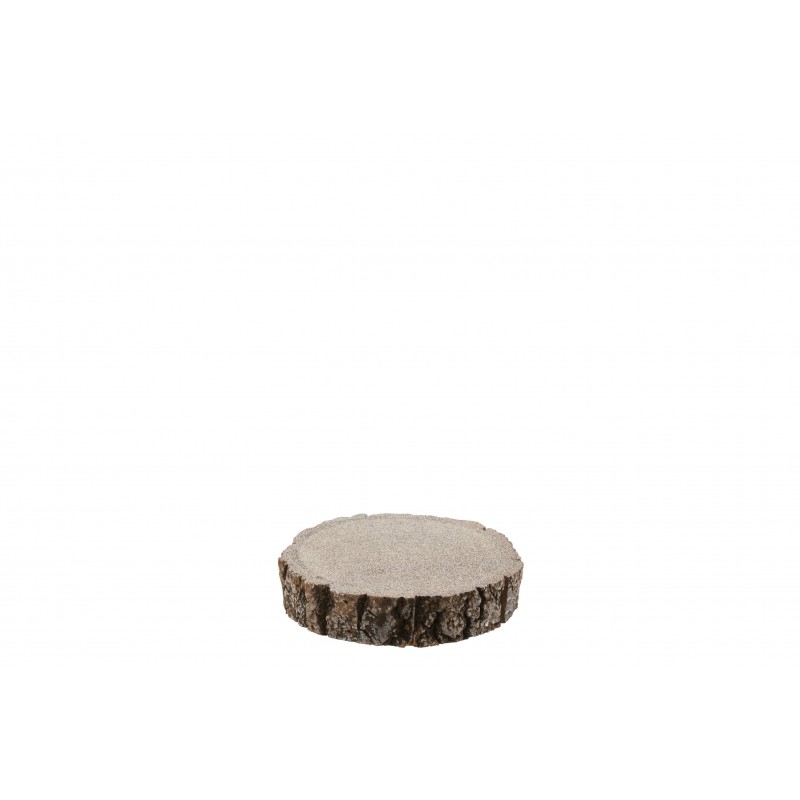 Rondin décoratif en bois marron 10.5x10.5x2 cm