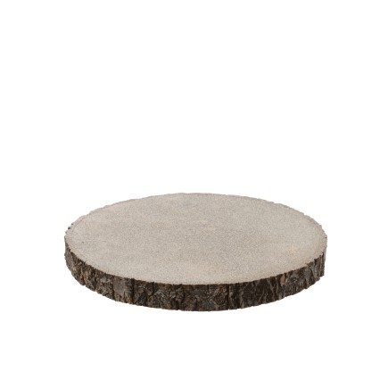 Tondo decorativo in polistirolo marrone imitazione legno 25x25x2,5 cm
