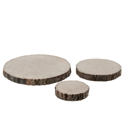 Tondo decorativo in polistirolo marrone imitazione legno 25x25x2,5 cm