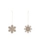 2 flocons suspendus en bois champagne D8cm 2 flocons suspendus en bois champagne D8cm