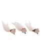 Set de 3 oiseaux avec clip en Plumes rose 17x5x5 cm Set de 3 oiseaux avec clip en Plumes rose 17x5x5 cm
