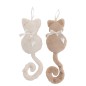 Set de 2 chats à suspendre en Peluche beige 14x6x46 cm Set de 2 chats à suspendre en Peluche beige 14x6x46 cm