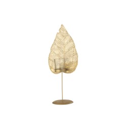 Portavelas de metal dorado de 18.5x13x49.5 cm