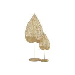 Portavelas de metal dorado de 18.5x13x49.5 cm