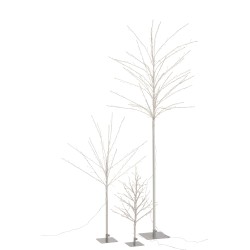 Albero spoglio con luci a led in metallo argento 34x30x59 cm