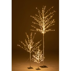 Albero spoglio con luci a led in metallo argento 34x30x59 cm