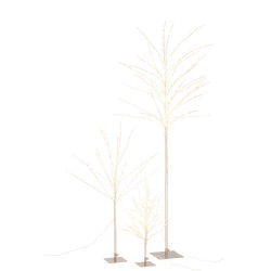 Albero spoglio con led in metallo argento 56x56x100 cm