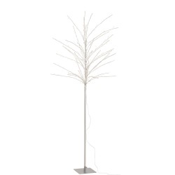 Arbre dénudé avec led en métal argent 70x70x171 cm