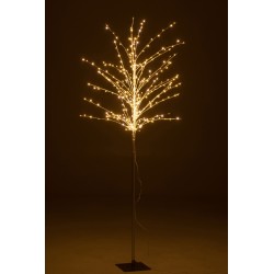 Arbre dénudé avec led en métal argent 70x70x171 cm