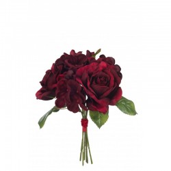 Bouquet de roses en plastique rouge 17x17x25 cm