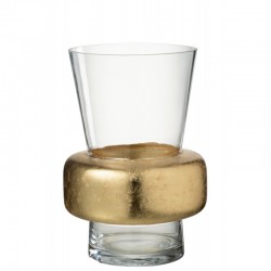 Vase avec bague en verre transparent 20x20x31 cm