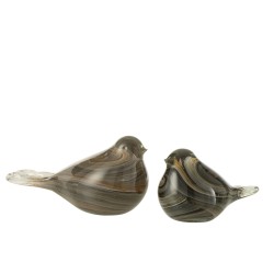 Oiseau en verre marron 14.5x8.5x8.5 cm