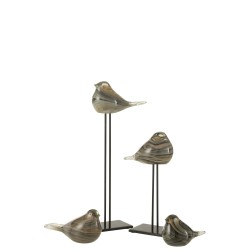Oiseau en verre marron 14.5x8.5x8.5 cm