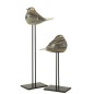 Oiseau sur socle en verre marron 19x9x43 cm Oiseau sur socle en verre marron 19x9x43 cm