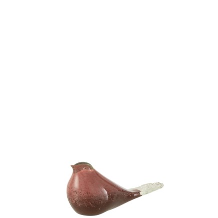 Pájaro de vidrio rosa de 20x8x9 cm