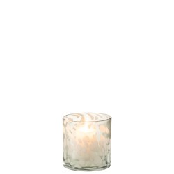 Photophore en verre gris 12x12x12 cm