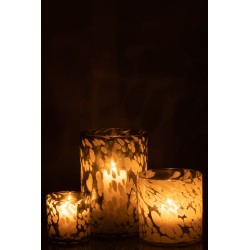 Photophore en verre gris 18x18x18 cm