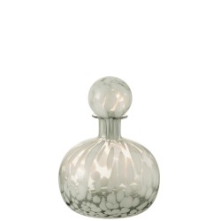 Bouteille avec bouchon tacheté en verre gris 19x19x29 cm