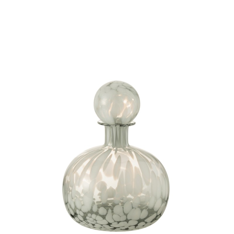 Bouteille avec bouchon tacheté en verre gris 19x19x29 cm