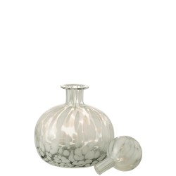 Bouteille avec bouchon tacheté en verre gris 19x19x29 cm