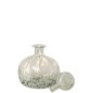 Bouteille avec bouchon tacheté en verre gris 19x19x29 cm Bouteille avec bouchon tacheté en verre gris 19x19x29 cm