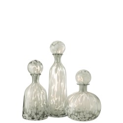 Bouteille avec bouchon tacheté en verre gris 19x19x29 cm