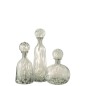 Bouteille avec bouchon tacheté en verre gris 19x19x29 cm Bouteille avec bouchon tacheté en verre gris 19x19x29 cm
