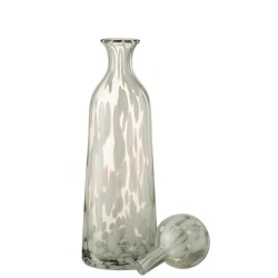 Bouteille avec bouchon tacheté en verre gris 12.5x12.5x44.5 cm