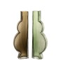 Set de 2 vases en verre vert 11x5x35 cm Set de 2 vases en verre vert 11x5x35 cm