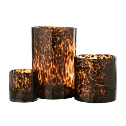 Photophore en verre marron 20x20x29 cm
