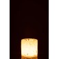 PHOTOPHORE CYLINDRE POIS VERRE TRANSPARENT/BLANC SMALL