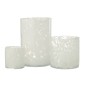PHOTOPHORE CYLINDRE POIS VERRE TRANSPARENT/BLANC SMALL