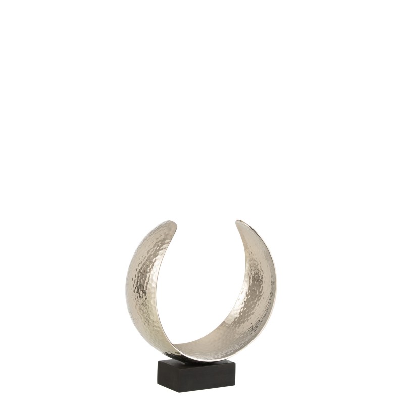 Décoration lune en aluminium argent 25.5x10x26 cm