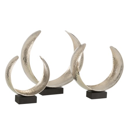 Décoration lune en aluminium argent 25.5x10x26 cm