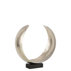 DECORATION LUNE METAL ARGENT LARGE