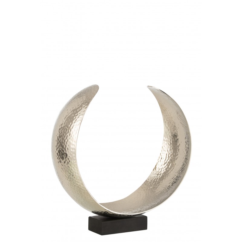 Décoration lune en aluminium argent 39x16x40 cm