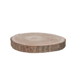 Rondelle de paulownia en bois naturel 25x25x3.5 cm