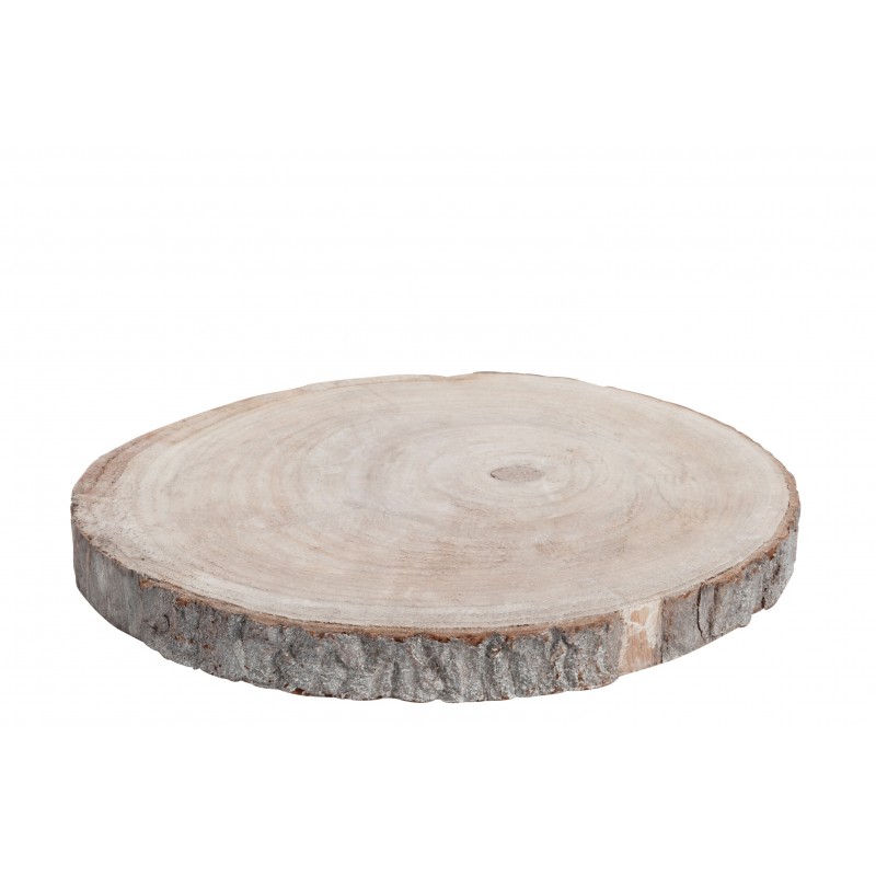 Disco de paulownia de madera natural de 31x29.5x4.5 cm
