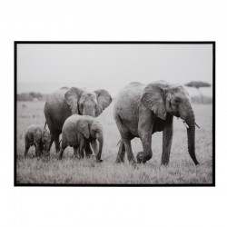 Cadre éléphant en bois et Papier noir 144x104.2x5 cm