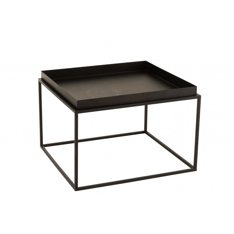 Table basse carrée en métal noir 56x56x42cm
