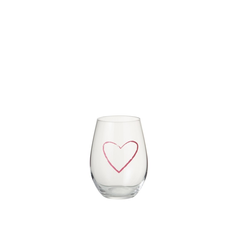 VERRE COEUR ROND VERRE TRANSPARENT/ROSE VERRE COEUR ROND VERRE TRANSPARENT/ROSE