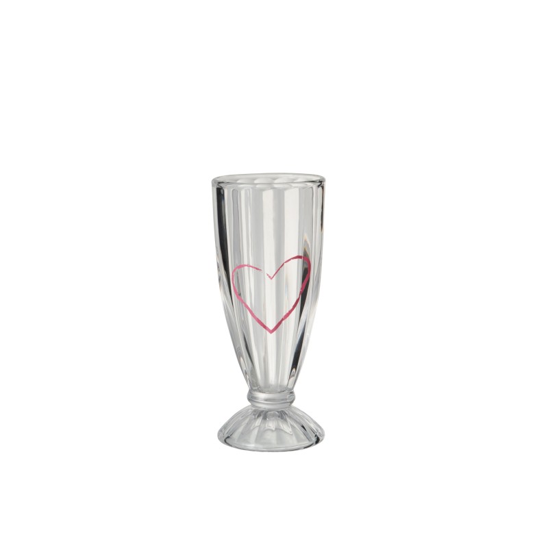 VERRE MILKSHAKE COEUR VERRE TRANSPARENT/ROSE VERRE MILKSHAKE COEUR VERRE TRANSPARENT/ROSE